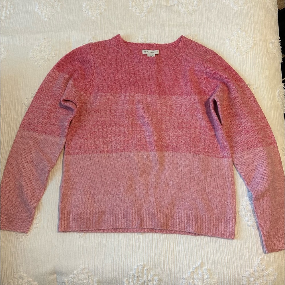 Pink Tri-Color Sweater